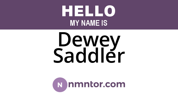 Dewey Saddler