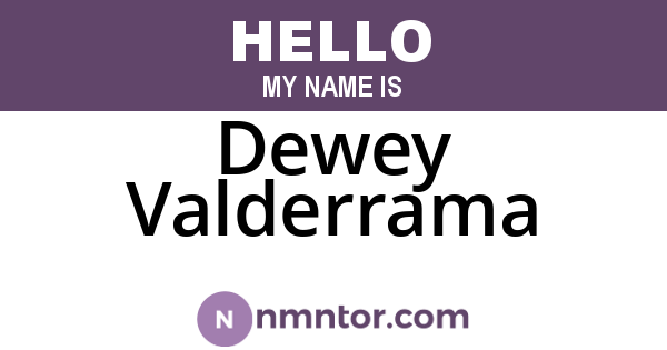 Dewey Valderrama