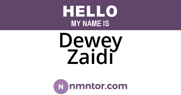 Dewey Zaidi