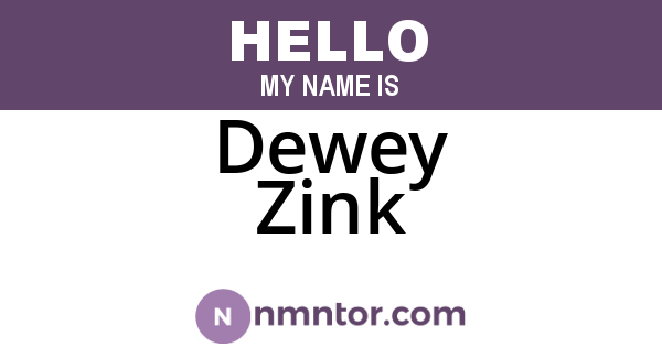 Dewey Zink