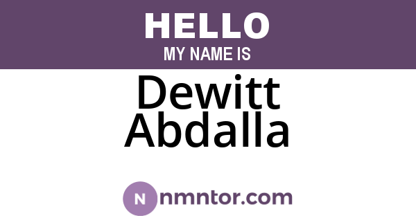 Dewitt Abdalla