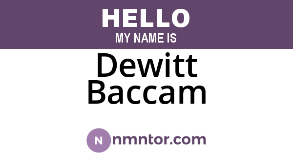 Dewitt Baccam