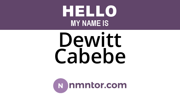 Dewitt Cabebe