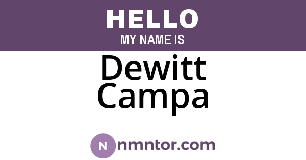 Dewitt Campa