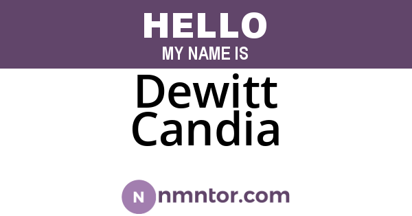 Dewitt Candia