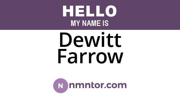 Dewitt Farrow