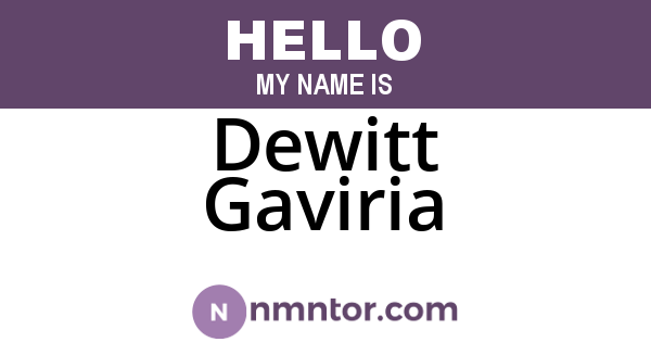 Dewitt Gaviria