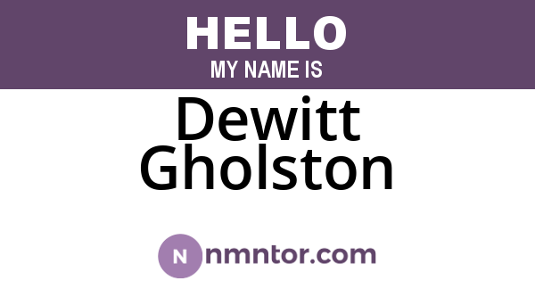 Dewitt Gholston