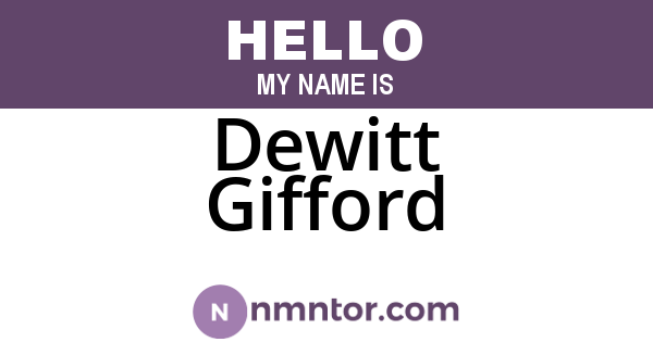 Dewitt Gifford