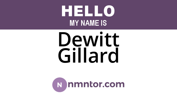 Dewitt Gillard