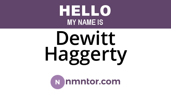 Dewitt Haggerty