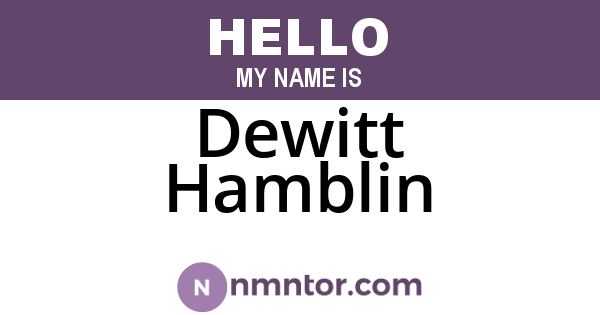 Dewitt Hamblin