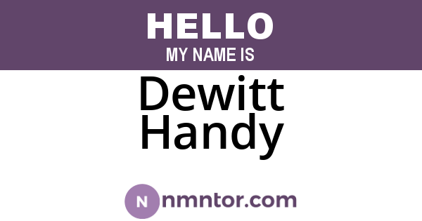 Dewitt Handy