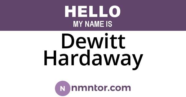 Dewitt Hardaway