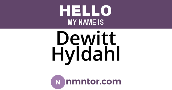 Dewitt Hyldahl