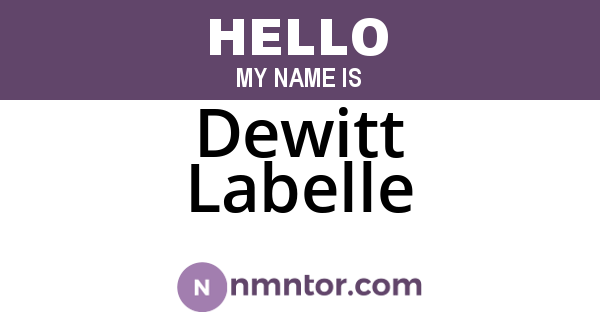 Dewitt Labelle
