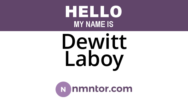 Dewitt Laboy
