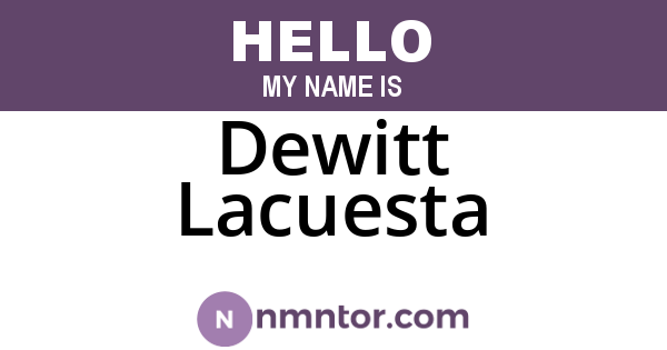 Dewitt Lacuesta