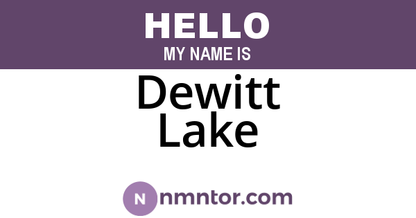 Dewitt Lake