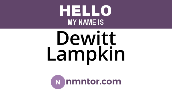 Dewitt Lampkin