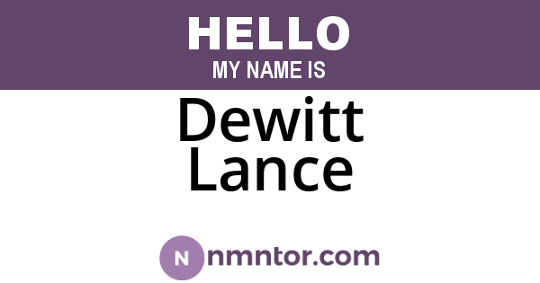 Dewitt Lance