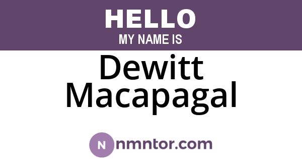 Dewitt Macapagal