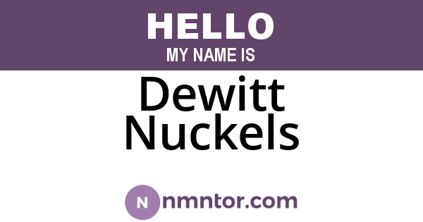 Dewitt Nuckels