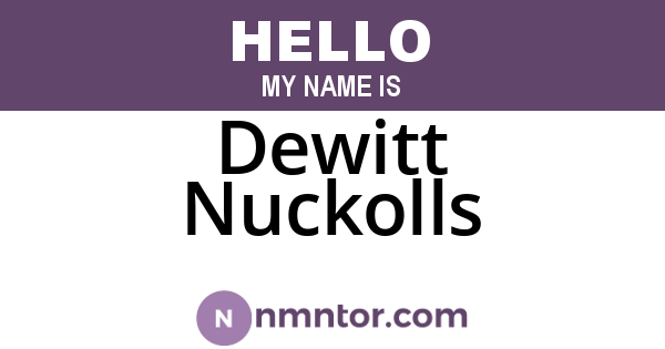 Dewitt Nuckolls