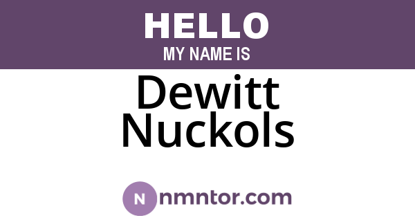 Dewitt Nuckols