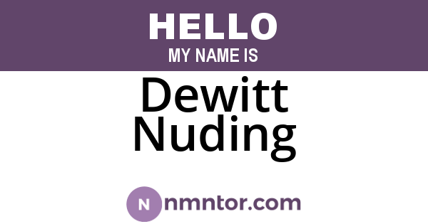 Dewitt Nuding