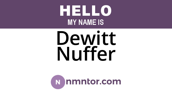 Dewitt Nuffer