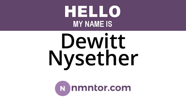 Dewitt Nysether