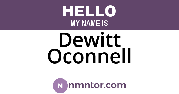 Dewitt Oconnell