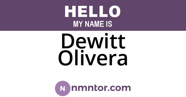 Dewitt Olivera