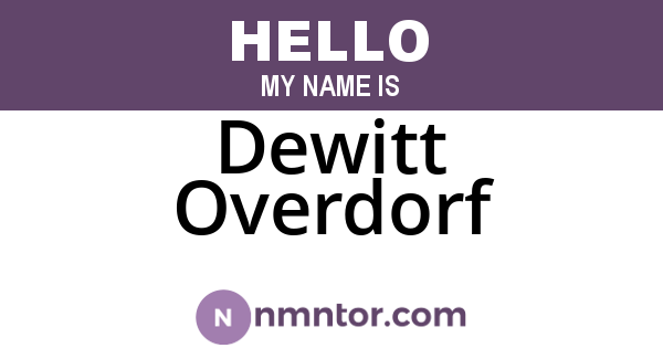 Dewitt Overdorf