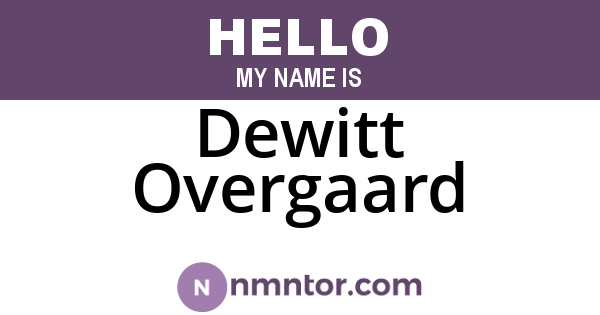 Dewitt Overgaard