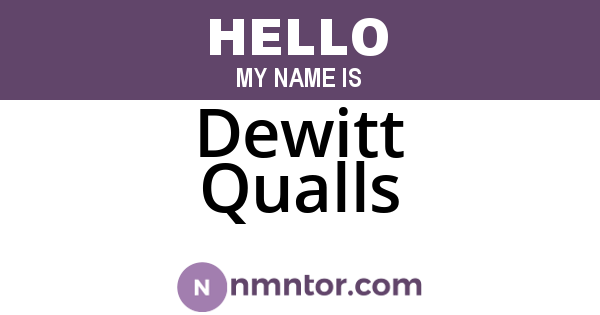Dewitt Qualls
