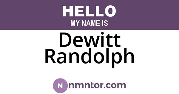 Dewitt Randolph