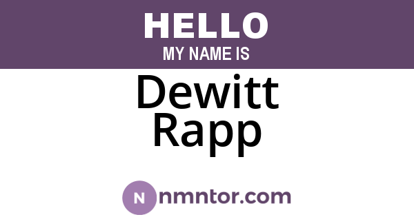 Dewitt Rapp