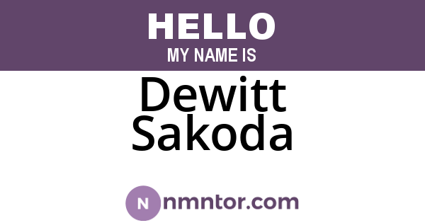 Dewitt Sakoda