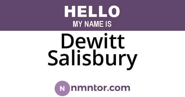 Dewitt Salisbury