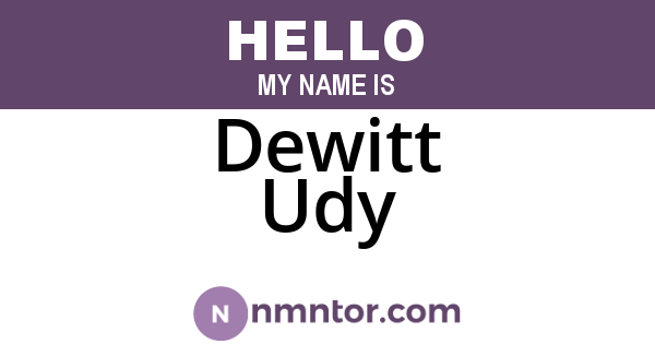 Dewitt Udy