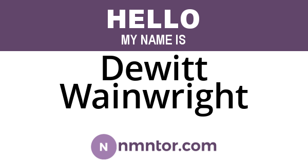 Dewitt Wainwright