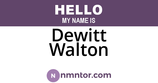 Dewitt Walton