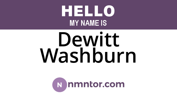 Dewitt Washburn