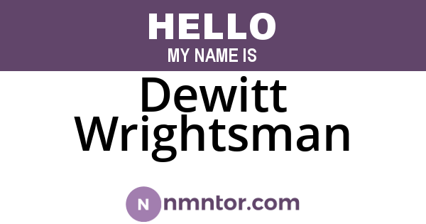 Dewitt Wrightsman