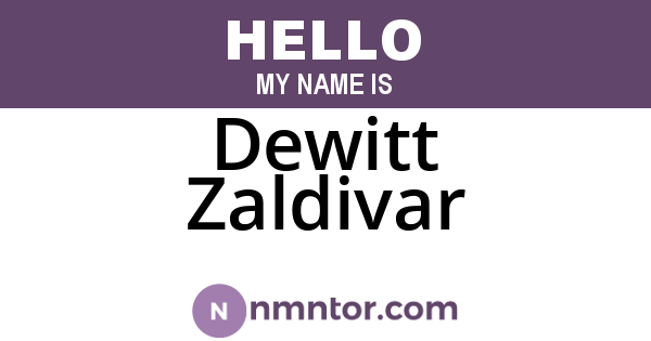 Dewitt Zaldivar