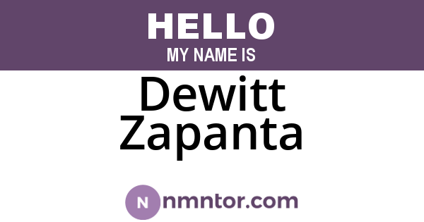 Dewitt Zapanta