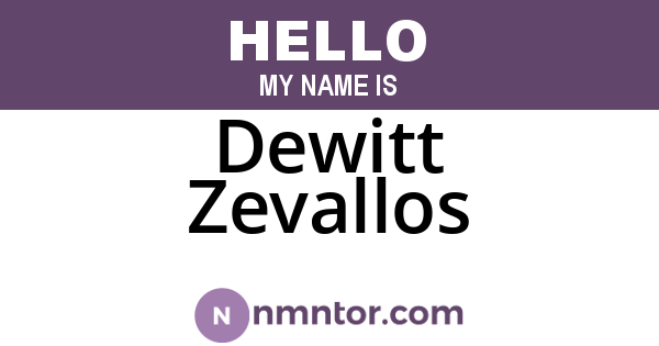 Dewitt Zevallos