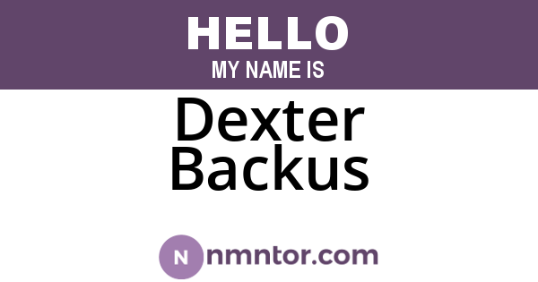 Dexter Backus